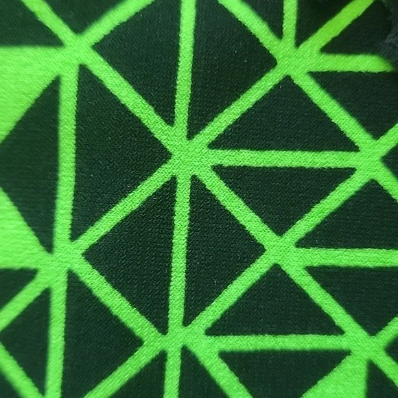 ✨️11✨RED CORAL COLLECTIONS, Unique Long Top or Dress, Neon Green Underlay w/ Blk - Picture 7 of 7